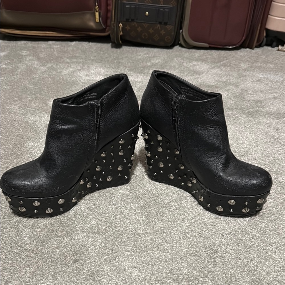 Urban Outfitters Black Studded Platform booties